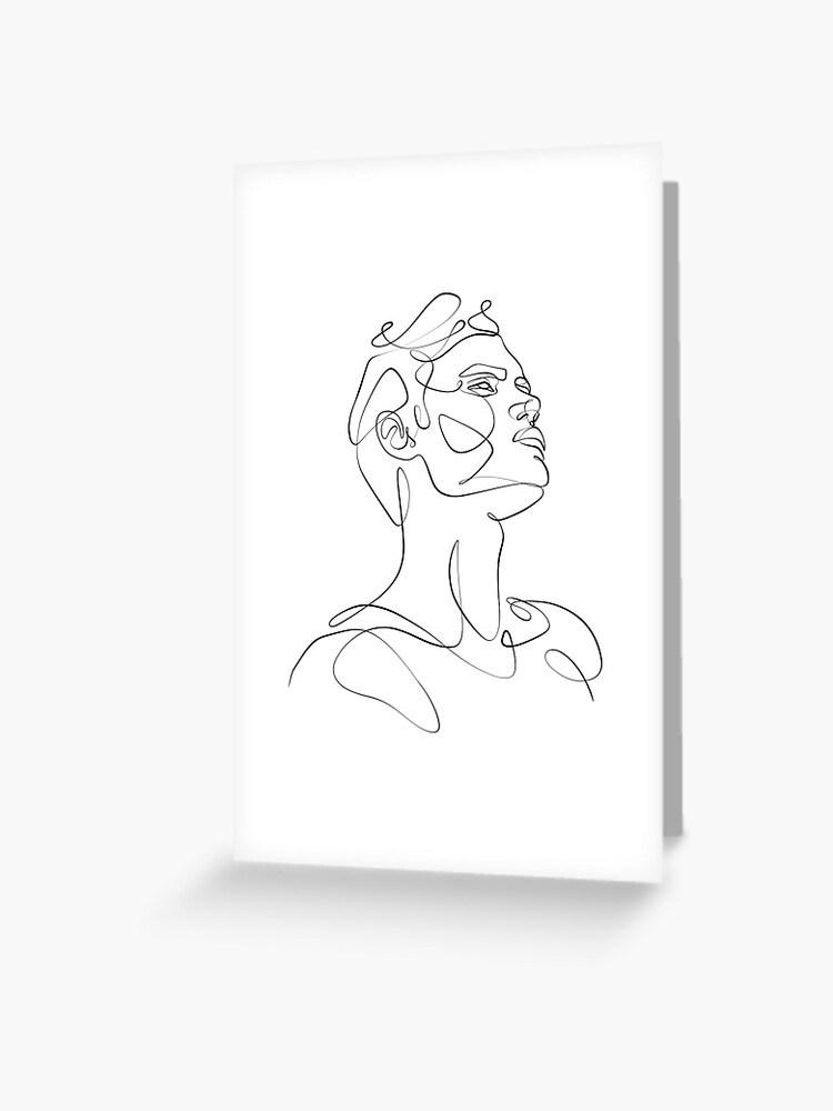 Male handsome face one line drawing Canvas Print by BondingSoul