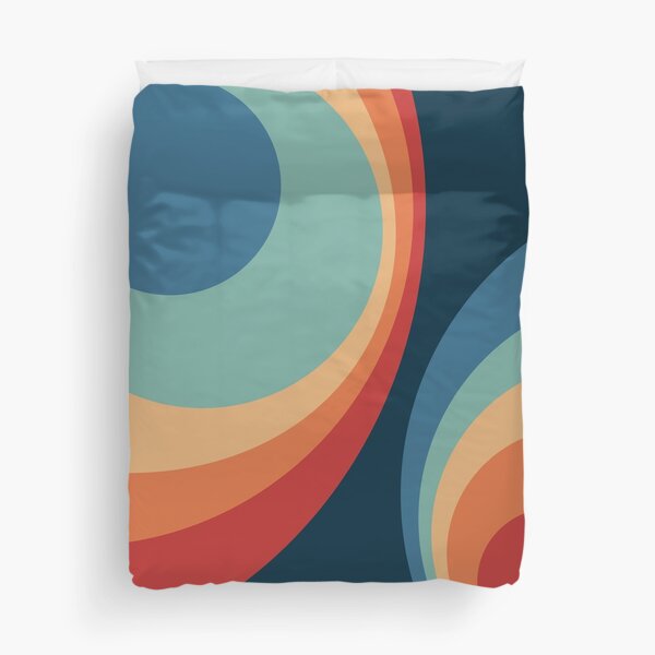 Colorful retro circles design Duvet Cover