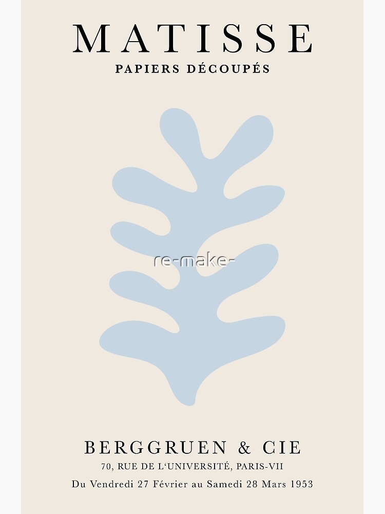 Henri Matisse Flower. Paper Decoupes Art Black, Matisse Cutout's Mounted  Print by re-make