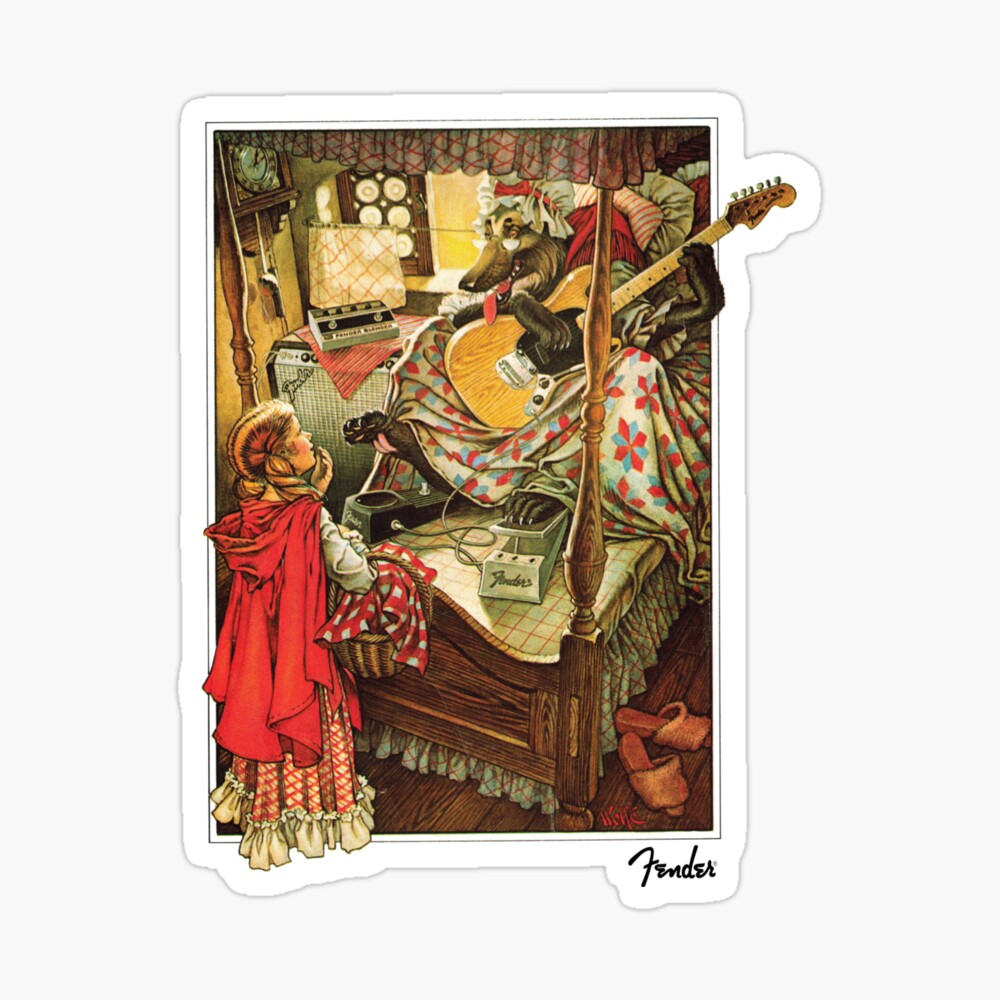 Fender poster vintage artwork little red riding hood