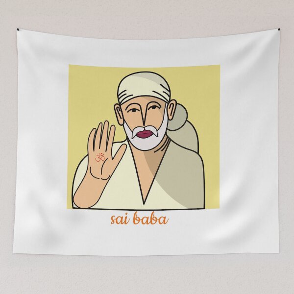 Item preview, Sai Baba of Shirdi simple illustration art | Sai Baba of Shirdi  poster  designed and sold by KARTICK DUTTA.
