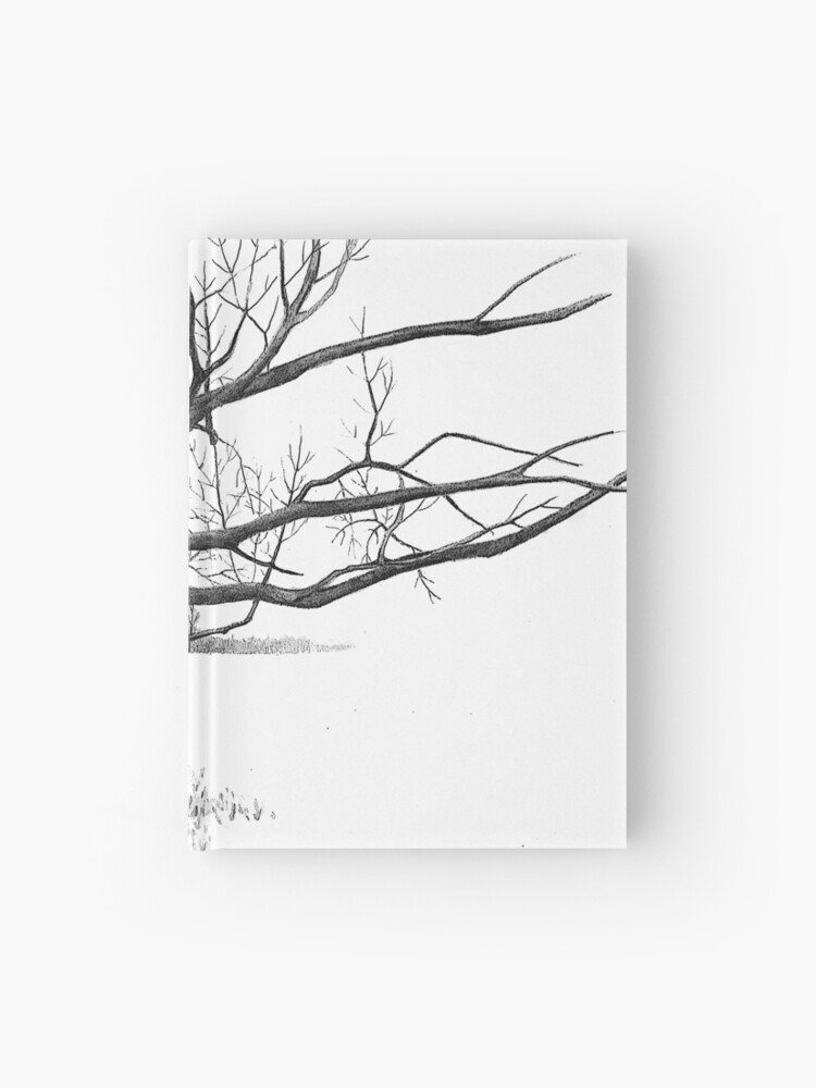 Gnarly Tree With Twisted Branches Pencil Drawing Hardcover Journal By Joyce Redbubble