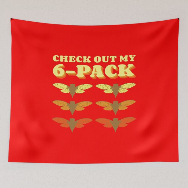 Item preview, Check Out My Six Pack Cicada Pun Hilarious Design graphic designed and sold by No Limits T-Shirts.