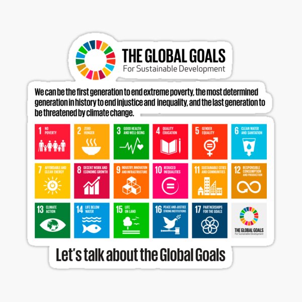 UN SDGs United Nations Sustainable Development Goals | Let's Talk About The Global Goals Sticker