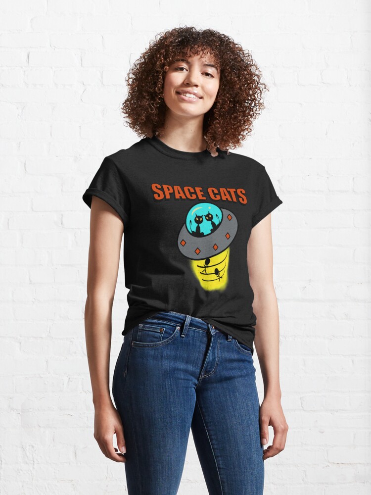 Disover Space Cats Abducting Humans Classic T-Shirt
