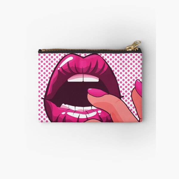 Item preview, mouth open, white teeth, sexy lips, cartoonist, pink nails, beautiful fingers designed and sold by NymphWareroom.