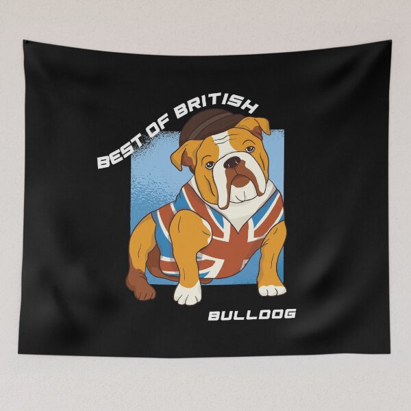 Item preview, British Bulldog wearing union jack vest designed and sold by ajtechdesigns.