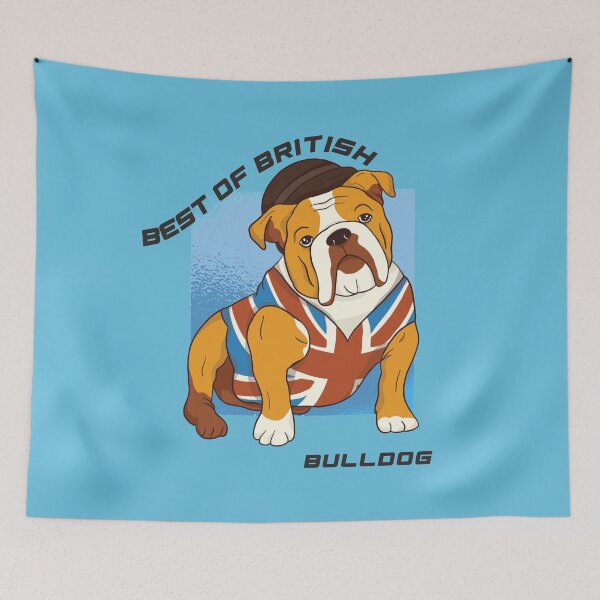 Item preview, British Bulldog wearing union jack vest designed and sold by ajtechdesigns.