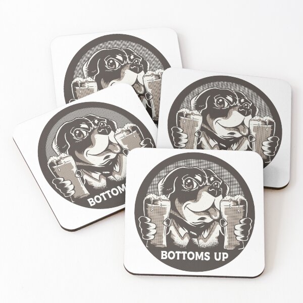 Item preview, Dog drinking pints of beer Bottoms up designed and sold by ajtechdesigns.