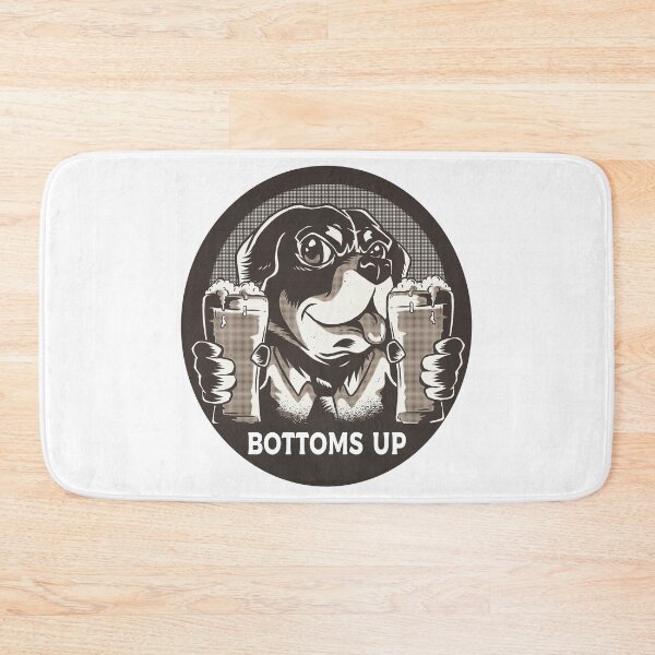 Item preview, Dog drinking pints of beer Bottoms up designed and sold by ajtechdesigns.