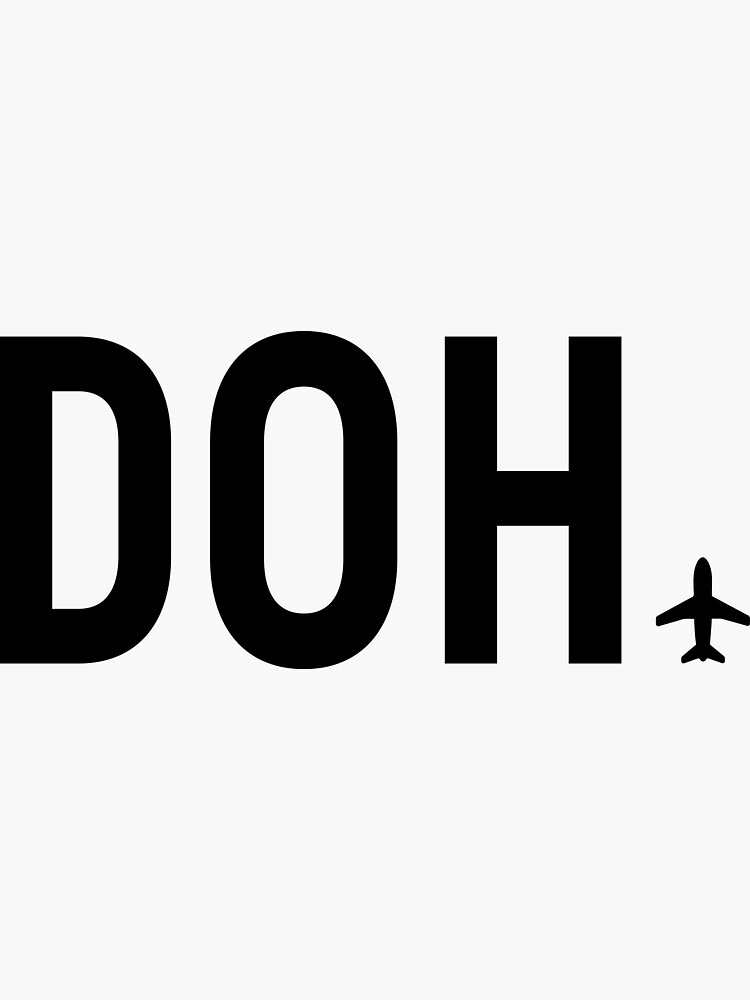 "Airport code Doha (DOH)" Sticker by jetlagchipmunk Redbubble