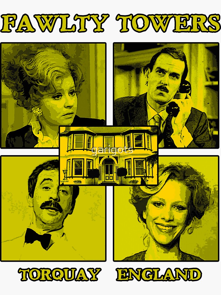 "Fawlty Towers Hotel Torquay" Sticker for Sale by garigots Redbubble