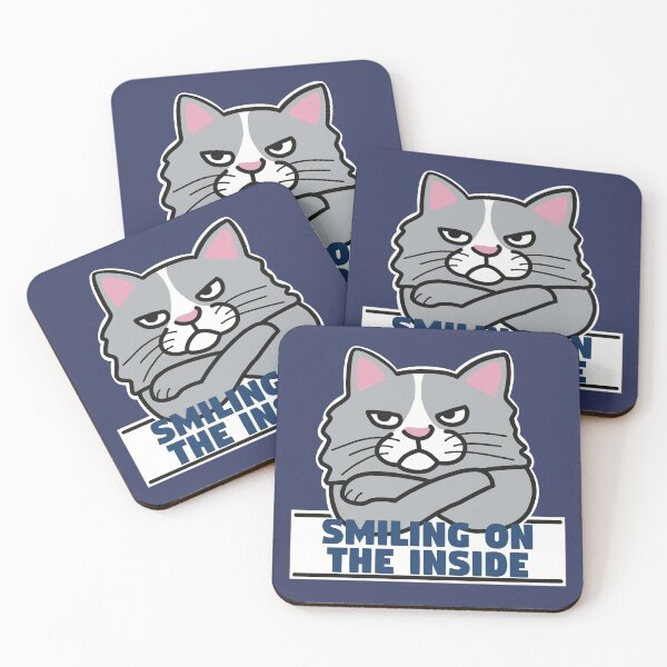 Item preview, Smiling On The Inside Moody Cat designed and sold by Funful.