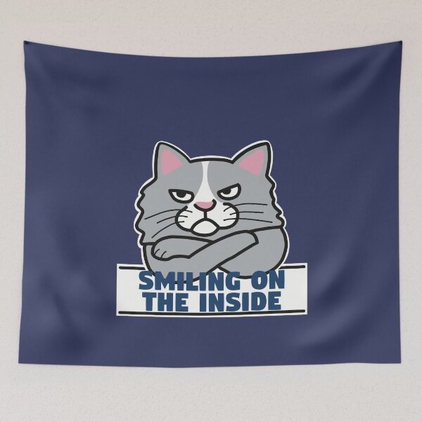 Item preview, Smiling On The Inside Moody Cat designed and sold by Funful.