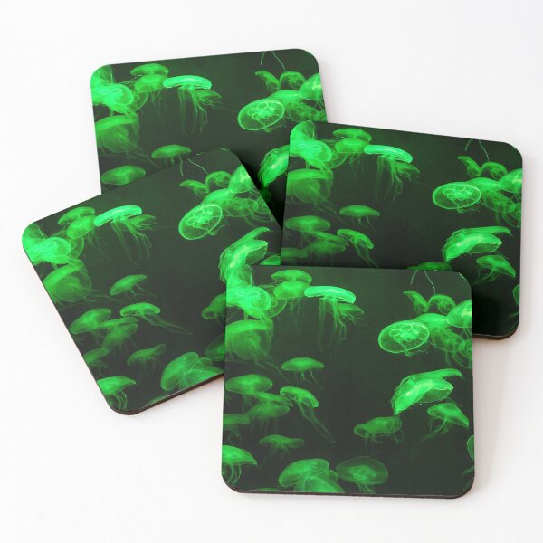Item preview, Jellyfish Aurelia aurita green translucent color and dark background designed and sold by Artsy Boulevard.