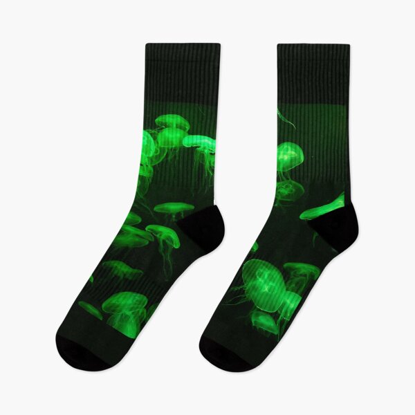 Item preview, Jellyfish Aurelia aurita green translucent color and dark background designed and sold by Artsy Boulevard.