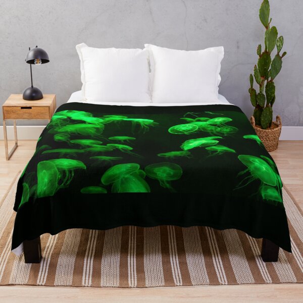 Item preview, Jellyfish Aurelia aurita green translucent color and dark background designed and sold by Artsy Boulevard.