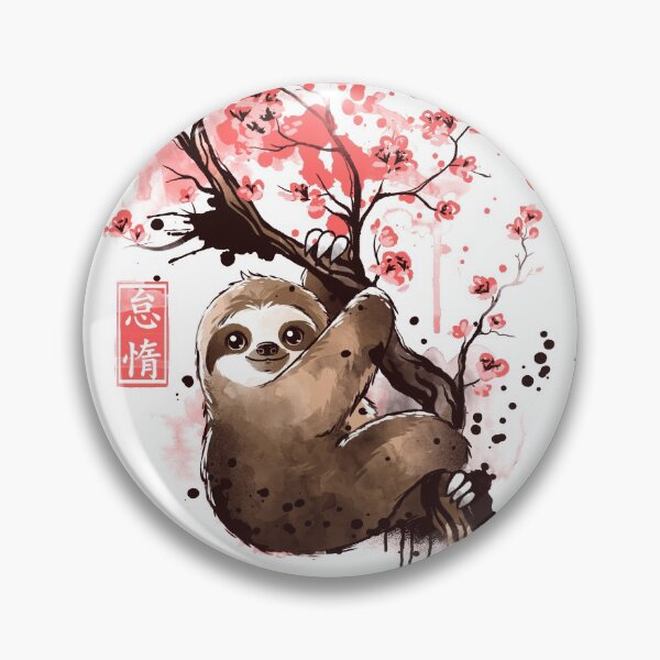 Item preview, Sakura sloth japanese art designed and sold by NemiMakeit.