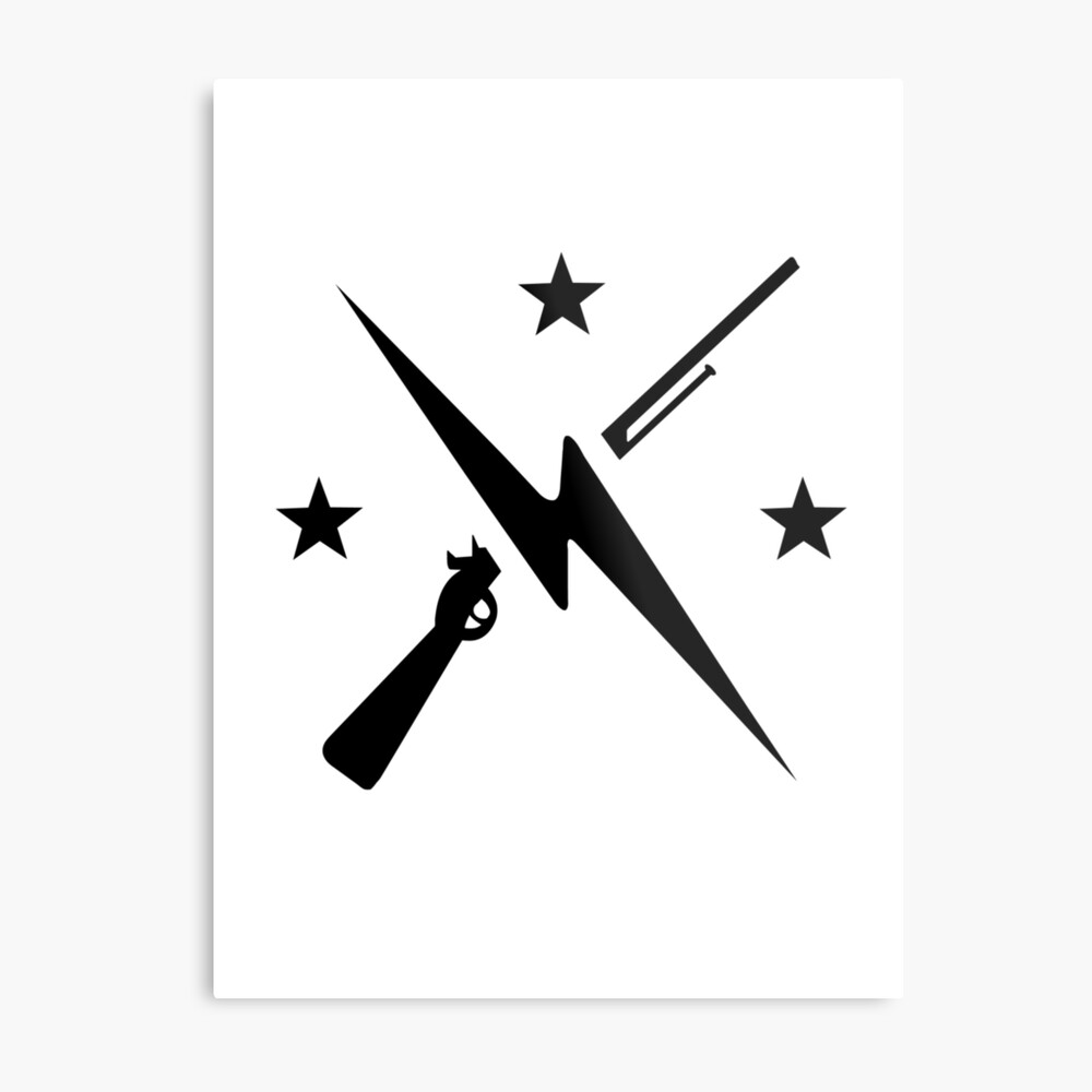 Minutemen Logo Black Fallout 4 Metal Print By HeySteve Redbubble   Mp,840x860,gloss,f8f8f8,t Pad,1000x1000,f8f8f8 