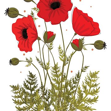 Artwork thumbnail, Red poppies vector art by Lizbizart