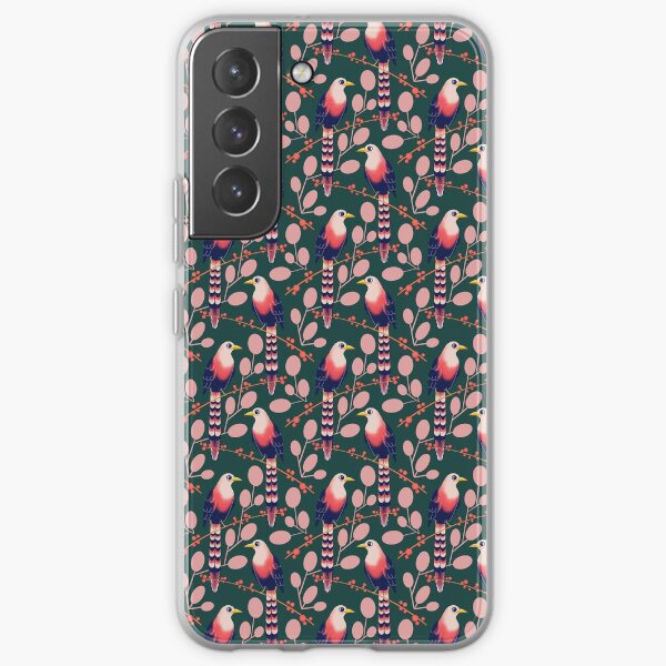 Like a bird on the branch (dark green) Samsung Galaxy Soft Case