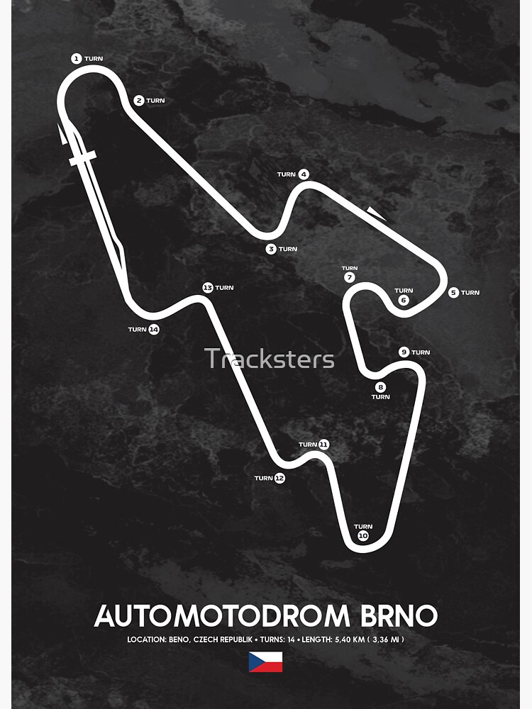 Sticker mit Automotodrom Brno Grand Prix Circuit von Tracksters