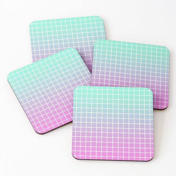 Item preview, Teal and Pink Grid Vaporwave Kawaii Lo Fi  designed and sold by Groovysheck.