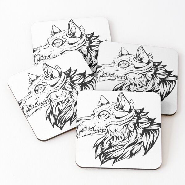 Item preview, Wolf head with skull designed and sold by ZoruCreations.