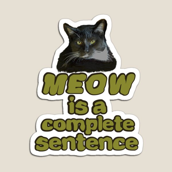 MEOW IST EINE VOLLSTÄNDIGE SCHWARZE UND WEISSE KATZE Magnet