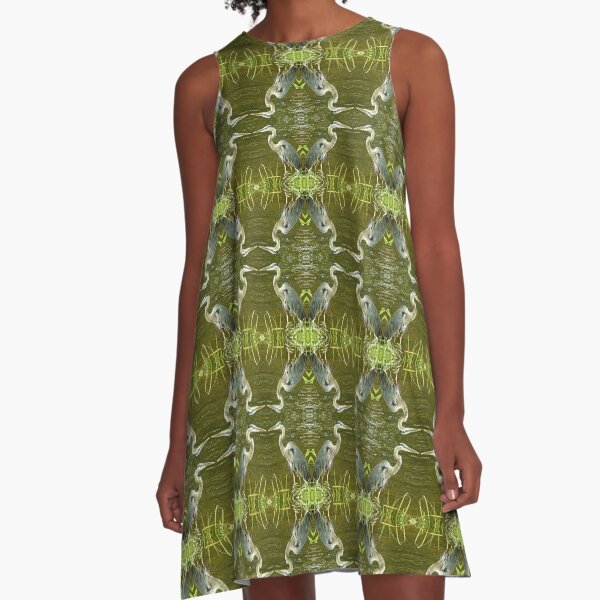 Blue Heron Loner A-Line Dress