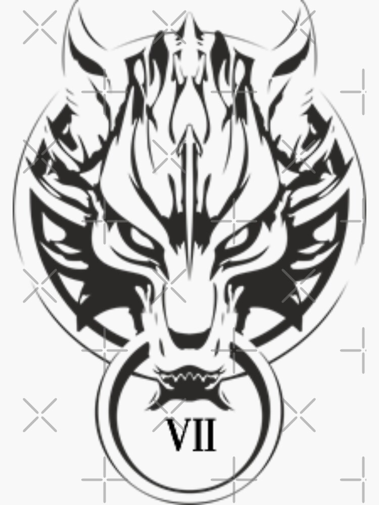 Pegatina «Fenrir Wolf Logo FF7 Blanco» de Gabrielaxel300 | Redbubble