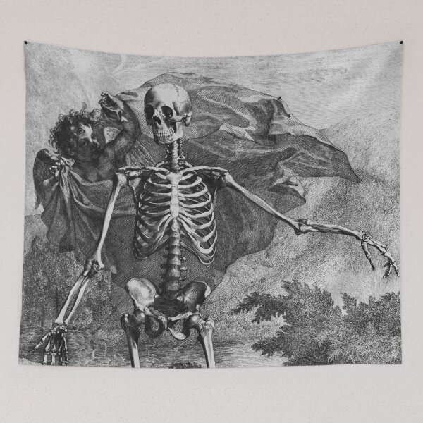 Item preview, Albinus Skeleton Human Anatomy Vintage Ecorche Engraving Spooky Halloween Death Drawing designed and sold by Mechanical Whispers.