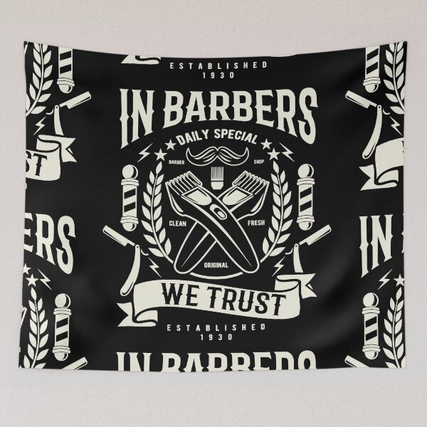 Item preview, In Barbers, We Trust designed and sold by lunegreiros.