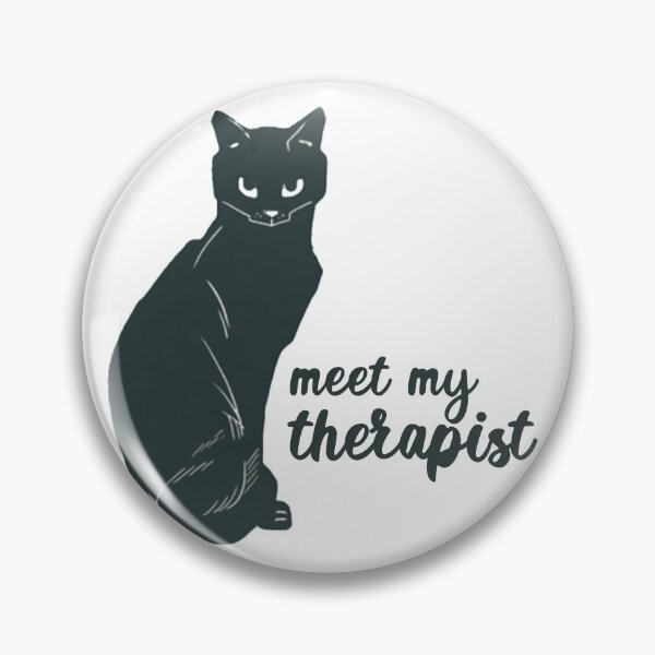Item preview, Meet my therapist, black cat retro design - only cat lovers understand my cat is my therapist designed and sold by meraviglioso.