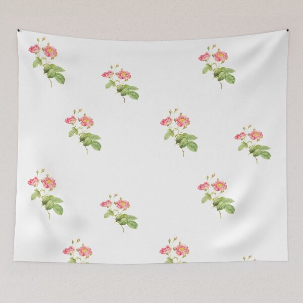 Item preview, Beautiful rose design with peony in bright and sunny pink and yellow and green leaves and buds designed and sold by LeBreab.