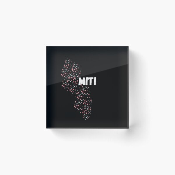 MITI- Means dream in Samoa. Pink sanset style, simple text design Acrylic Block