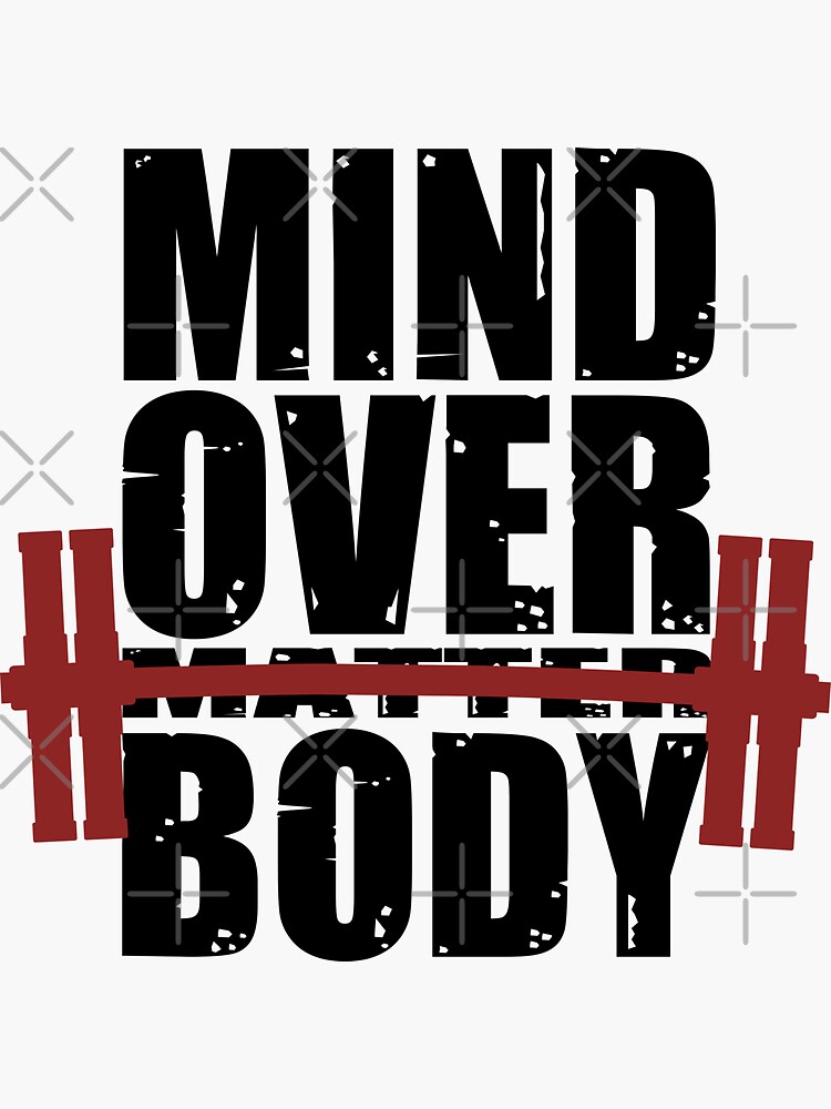 Thumbnail 3 of 3, Sticker, Mind over body - bright BG designed and sold by reIntegration.