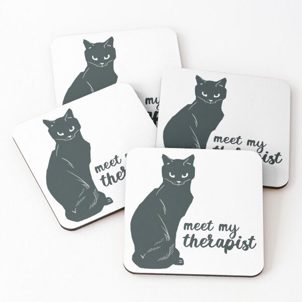 Item preview, Meet my therapist, black cat retro design - only cat lovers understand my cat is my therapist designed and sold by meraviglioso.