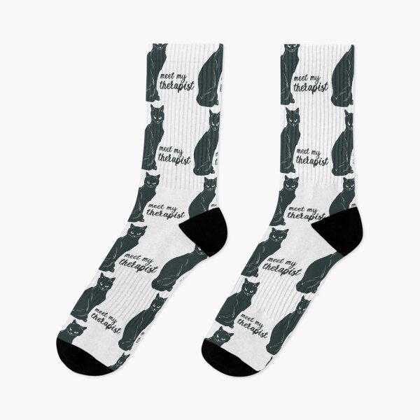 Item preview, Meet my therapist, black cat retro design - only cat lovers understand my cat is my therapist designed and sold by meraviglioso.