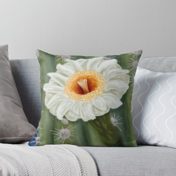 Item preview, Saguaro Cactus White Flower Art designed and sold by HRSCreates.