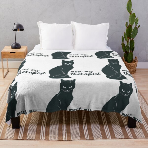 Item preview, Meet my therapist, black cat retro design - only cat lovers understand my cat is my therapist designed and sold by meraviglioso.