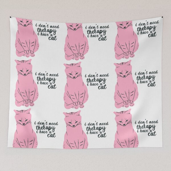 Item preview, I don't need therapy I have a cat, retro cat design - only cat lovers understand my cat is my therapist designed and sold by meraviglioso.