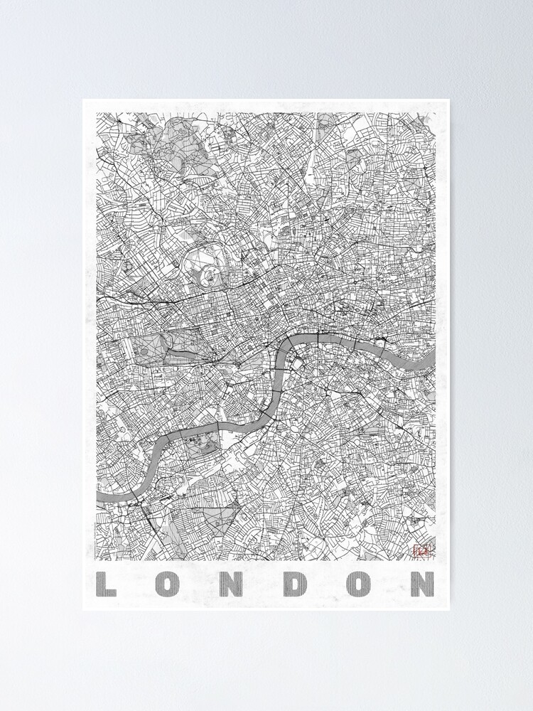 Alternate view of London Map Line Poster