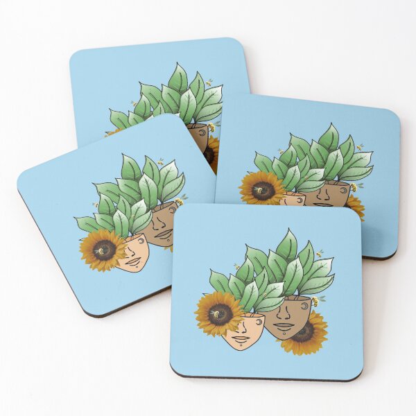 Item preview, PlantLover, Dumb Cane Plant Person With Face Tattoos and Sunflower and Bees designed and sold by 10pmCreations.