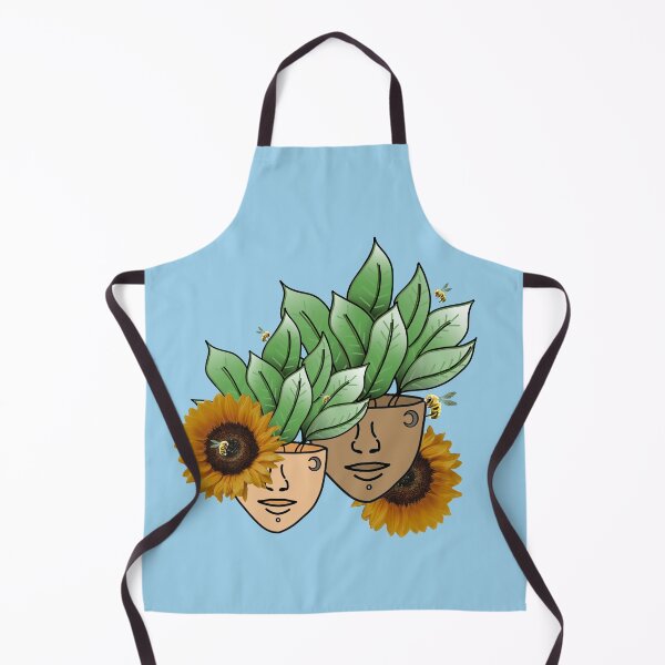 Item preview, PlantLover, Dumb Cane Plant Person With Face Tattoos and Sunflower and Bees designed and sold by 10pmCreations.