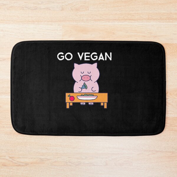 Item preview, Go Vegan, cute pig that eats vegetables designed and sold by GLwithUs.
