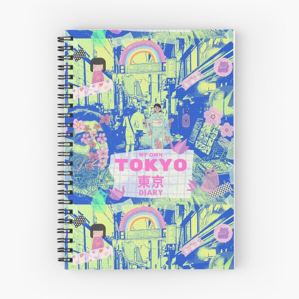 Artikelvorschau, Tokyo Green Blue Kawaii Tagebuch entworfen und verkauft von FluffySoap.