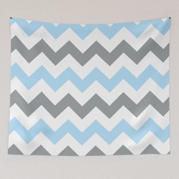 Item preview, Large baby blue, white and gray chevron designed and sold by Feeling Artsy.