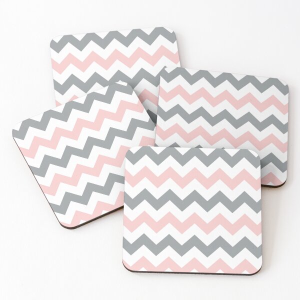 Item preview, Large baby pink, white and gray chevron designed and sold by Feeling Artsy.