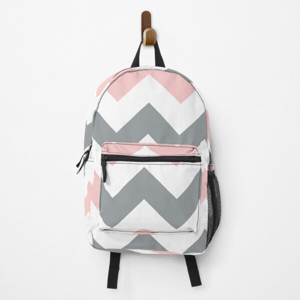 Item preview, Large baby pink, white and gray chevron designed and sold by Feeling Artsy.